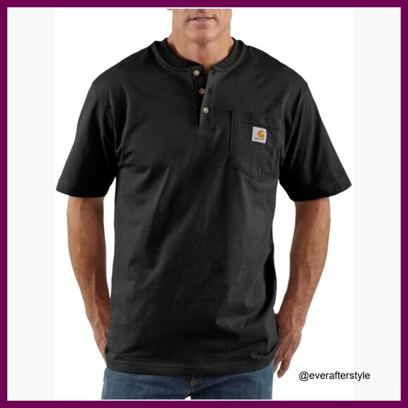 Heavyweight Cotton Henley T-Shirt with Chest Pocket